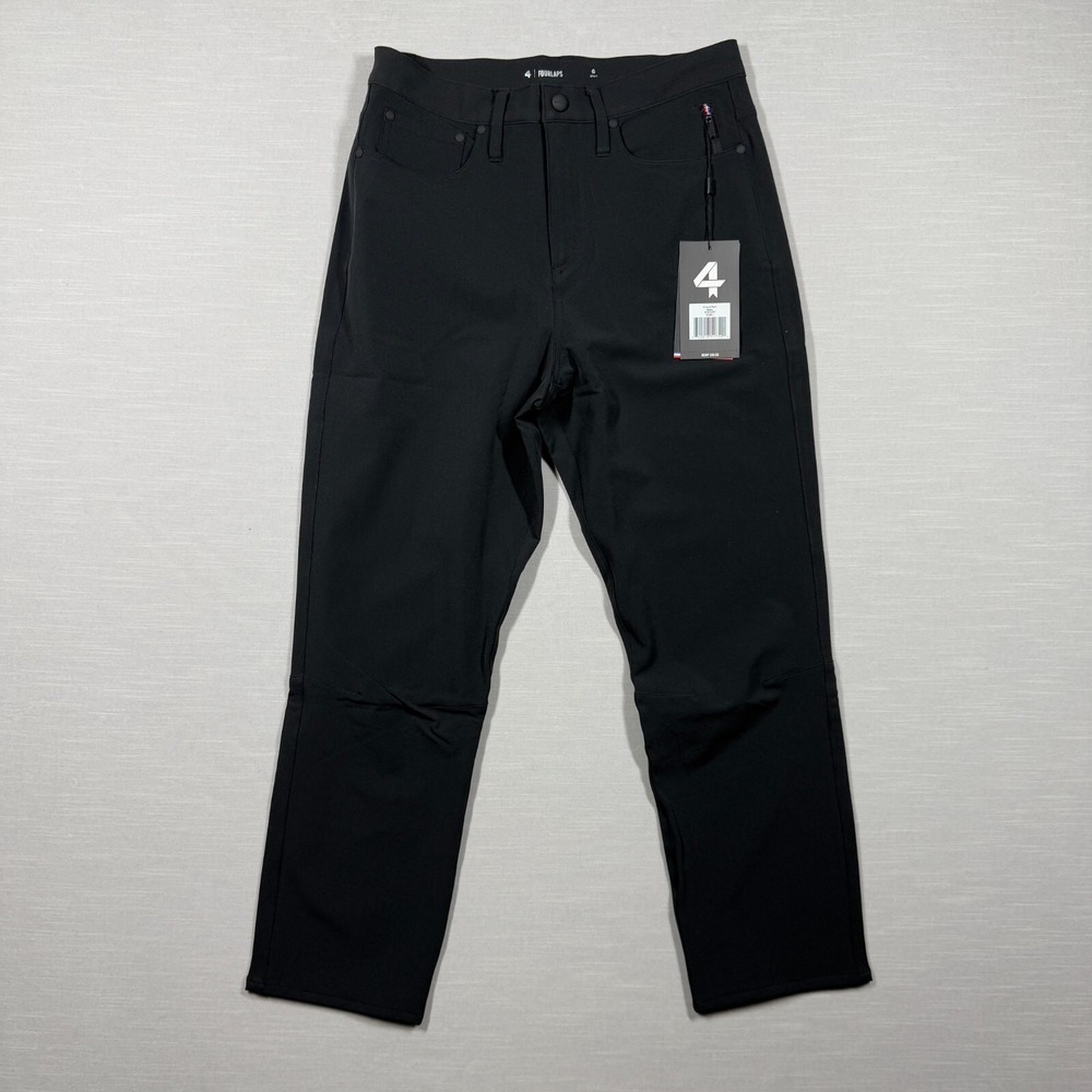 Fourlaps Pants Womens 6 Black Evolve Short Slim Water Repellent Active Casual‎